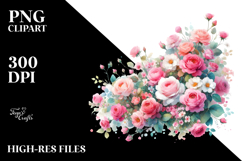 Colorful Pink Roses PNG Product Image 2