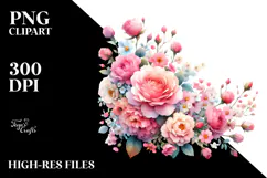 Pink Roses Watercolor, High-Res PNG Product Image 2