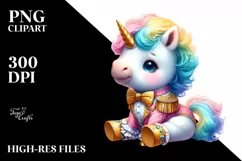 Colorful Baby Unicorn with Hambo Dancer Attire JPEG Product Image 1