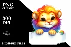 Colorful Baby Lion Smiling | Clipart Product Image 1
