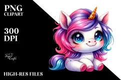 Cute Baby Unicorn PNG Product Image 2