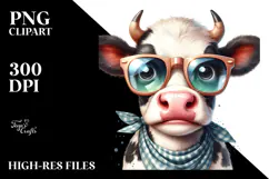 Funny Cow with Sunglasses, High-Res PNG Product Image 2