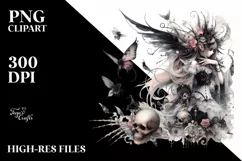 Gothic Fairy | Detailed Watercolor | Mysterious Product Image 1