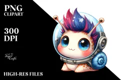 Energetic Baby Snail with Punk Look, PNG Product Image 2