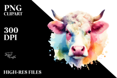 Vibrant Pastel Cow Clipart Product Image 2