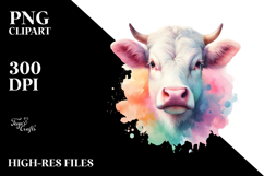 Vibrant Pastel Cow Clipart Product Image 2