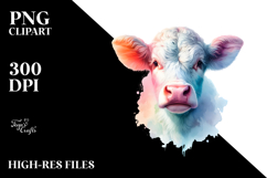 Vibrant Pastel Cow Clipart Product Image 2