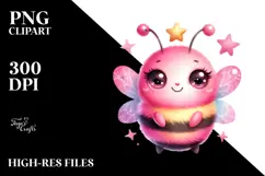 Cute Baby Bee with Star PNG Product Image 2