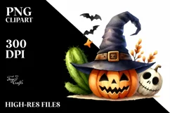 Simple Funny Hat Clipart, Halloween Theme, PNG Product Image 1