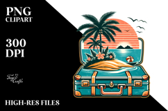 Tropical Island Suitcase PNG Product Image 2