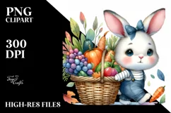 Baby Bunny with Autumn Vegetables | Sublimation | Clipart Product Image 3