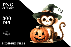 Monkey in Halloween Style PNG Product Image 2