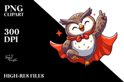 Joyful Owl Superhero Cape PNG Product Image 2