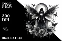 Washed Gothic Fairy Enchanting Mysterious | Clipart Product Image 1