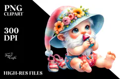 Baby Gnome Wearing Beachwear PNG Product Image 2