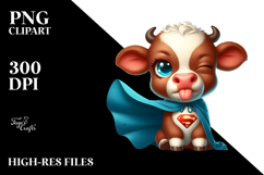 Whimsical Baby Calf with Superhero Cape PNG Product Image 2