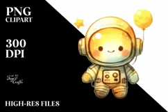 Whimsical Flower Astronaut Girl Clipart Product Image 3