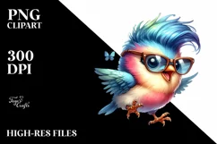Cute Baby Bird Excited Jumping PNG Product Image 3