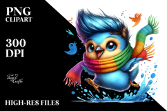 Cute Baby Bird Excited Jumping PNG Product Image 2