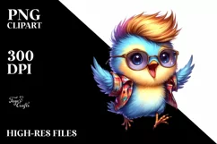 Cute Baby Bird Excited Jumping PNG Product Image 3