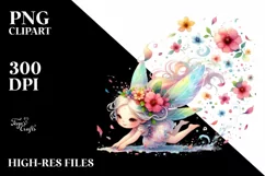 Cute Fairy Tumbling Flower Petals in Wind | Sublimation | Product Image 3