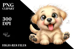 Cute Cartoon Labrador Retriever PNG Product Image 2
