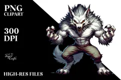 Funny Werewolf Digital Painting, Transparent PNG Product Image 2
