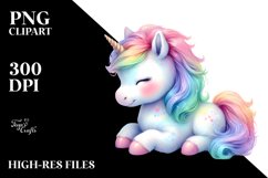 Baby Unicorn in Pastel Colors | Sublimation | Clipart Product Image 1