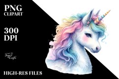 Baby Unicorn in Pastel Colors | Sublimation | Clipart Product Image 3