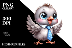 Funny Baby Bull Dove | Watercolor Clipart Product Image 2