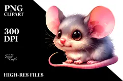 Vibrant Cute Baby Mouse Unicorn PNG Product Image 2