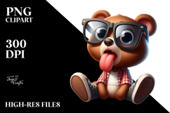 Goofy Bear with Oversized Sunglasses, Quality PNG Product Image 2