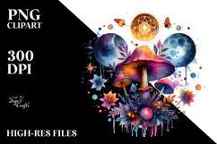 Vibrant Mushroom Tarot, Transparent PNG Product Image 2