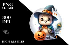 Cute Baby Peacock Halloween Change Digital Painting PNG Product Image 2