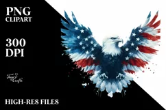 Washed Patriotic Bald Eagle USA Colors Majestic | Clipart Product Image 3