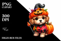 Cute Baby Dog in Halloween Costume | Sublimation | Clipart Product Image 1