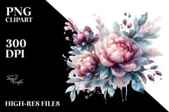 Glossy Peonies | Sublimation | Clipart Product Image 1