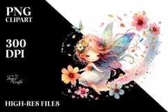Cute Fairy Tumbling Flower Petals in Wind | Sublimation | Product Image 1