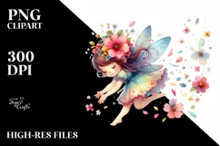 Cute Fairy Tumbling Flower Petals in Wind | Sublimation | Product Image 3