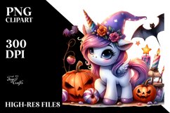 Cute Baby Unicorn Watercolor Clipart Product Image 1