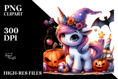 Cute Baby Unicorn Watercolor Clipart Product Image 2