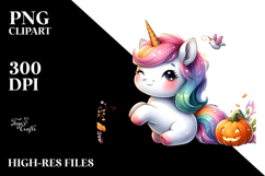 Cute Baby Unicorn Watercolor Clipart Product Image 2