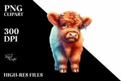 colorful Cow with Circus Tent PNG Product Image 3