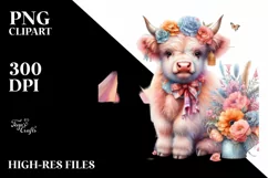 colorful Cow with Circus Tent PNG Product Image 3