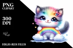 Colorful Baby Kitten Cudling | Clipart Product Image 3
