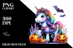 Unicorn in Halloween Costume | Sublimation | Clipart Product Image 3