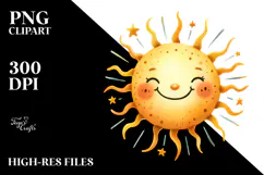 Whimsical Very Simple Smiling Sun, Transparent PNG Product Image 2