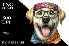 Watercolor Labrador Bandana Clipart Product Image 3
