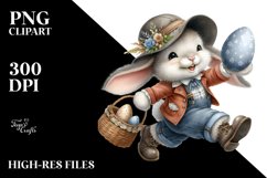 Smiling Bunny with Old Clothes PNG Product Image 2