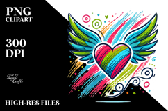 Colorful Paintbrush Style Heart PNG Product Image 2